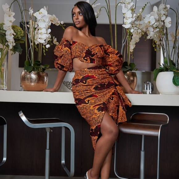 Grass-Fields Dresses & Skirts - African Bird Print High Low Wrap Skirt- US 4- NWT